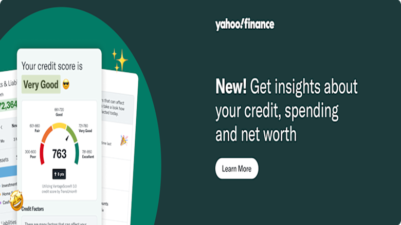 Yahoo Finance offers new tools for credit, spending, and net worth insights.